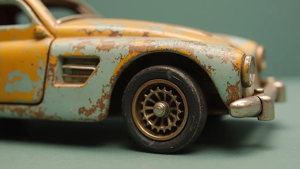 Vintage Matchbox car showing damage