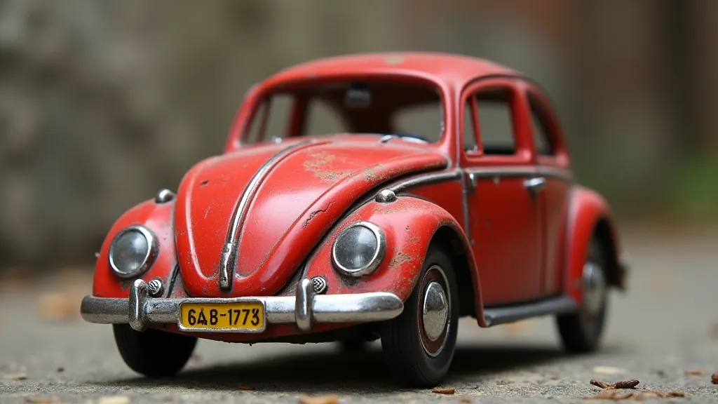 Vintage Matchbox Volkswagen Beetle with signs of wear.
