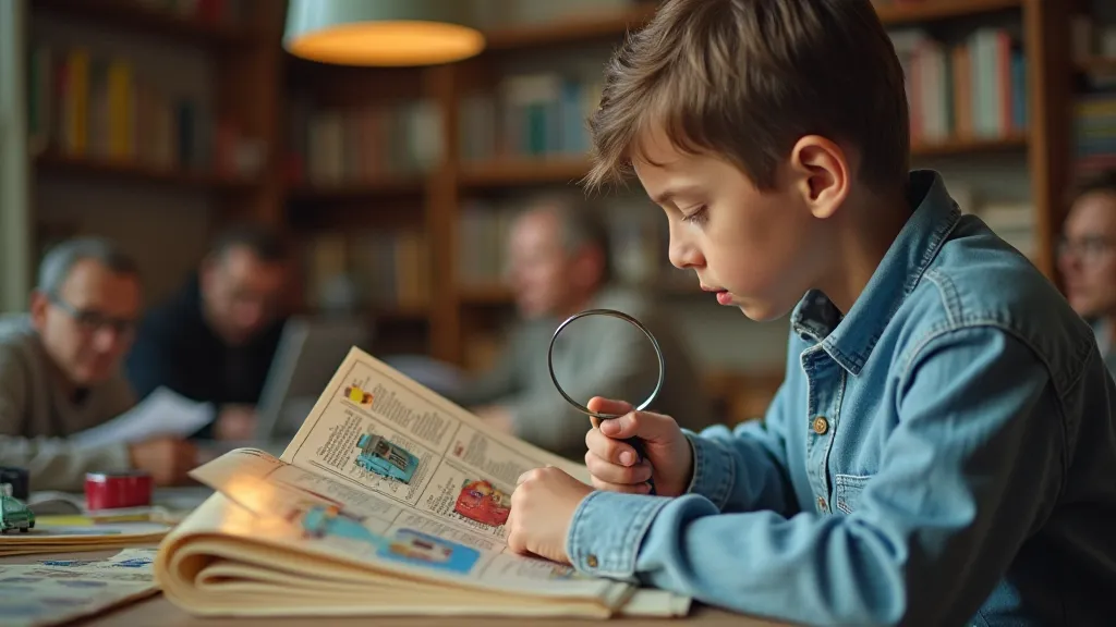 Collector examining a Matchbox car catalogue.