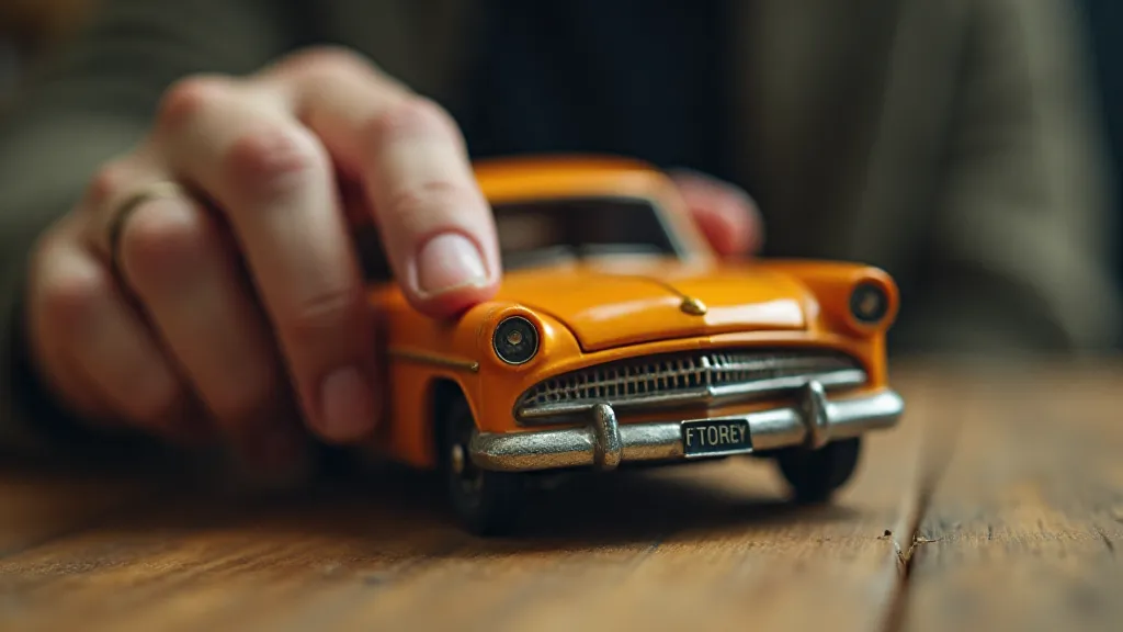 Collector examining a vintage Matchbox car