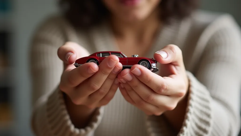 Gentle handling of a vintage Matchbox car