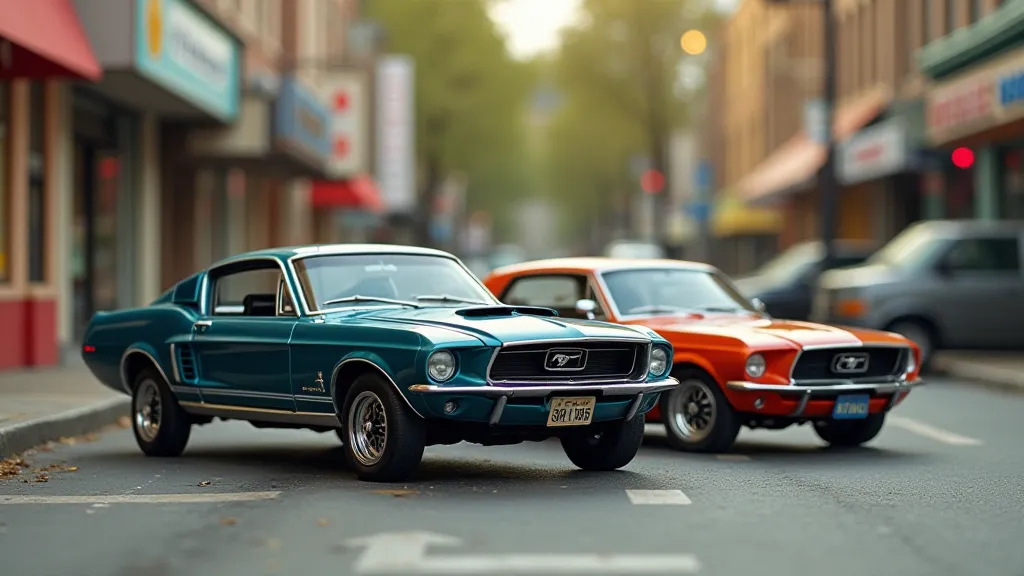 Matchbox Mustang and real Mustang comparison