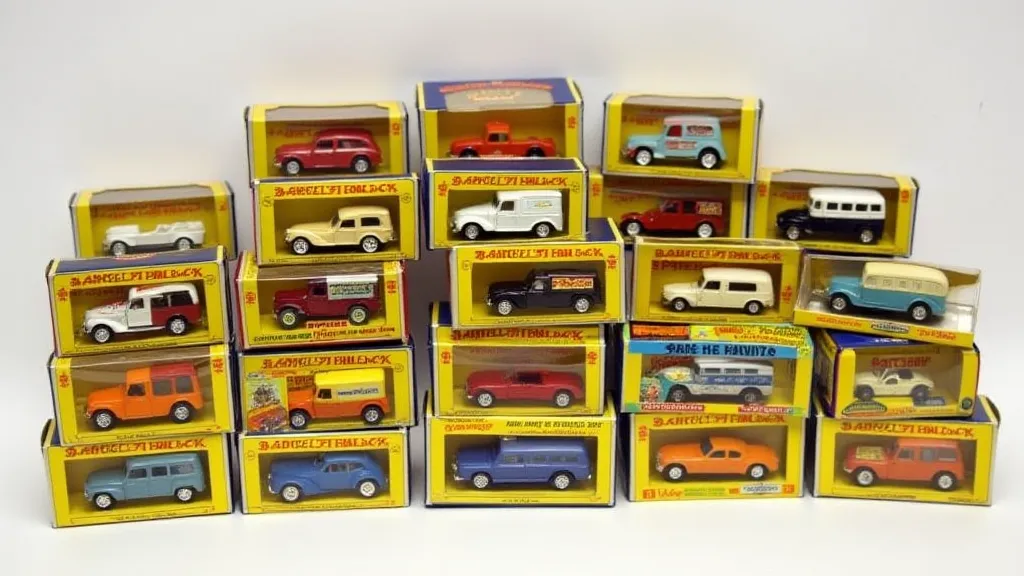 Collection of vintage Matchbox car window boxes