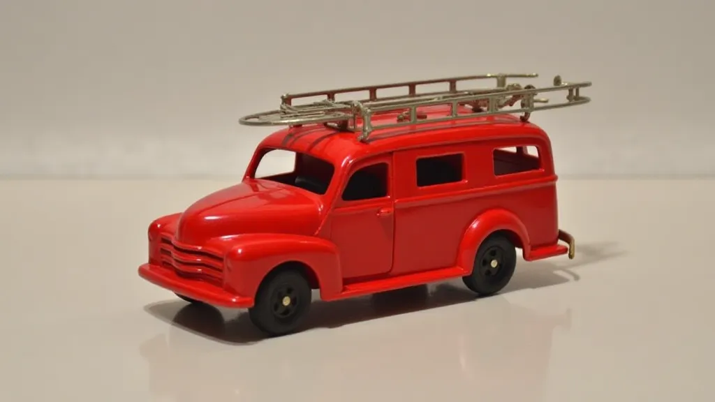 1969 Matchbox Fire Chief in red, showing its distinctive shape.