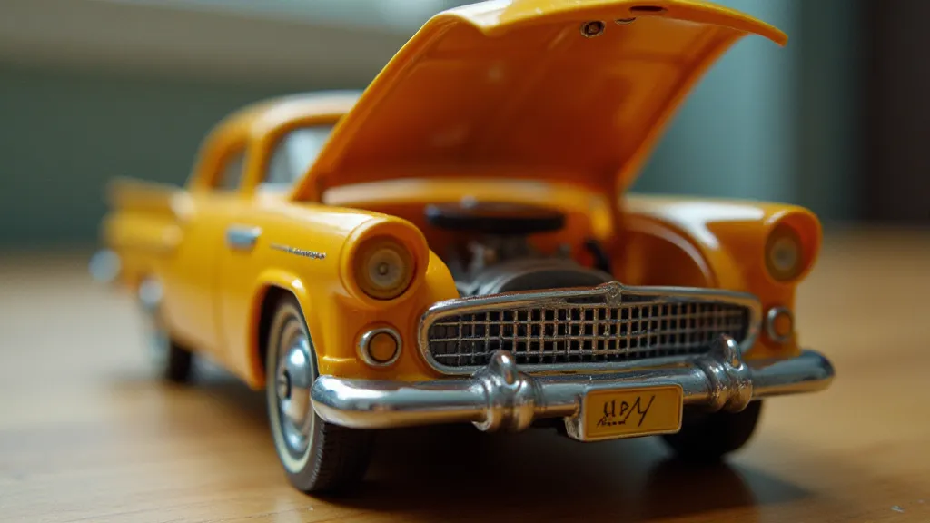 Matchbox Superkings car with open hood showing the engine