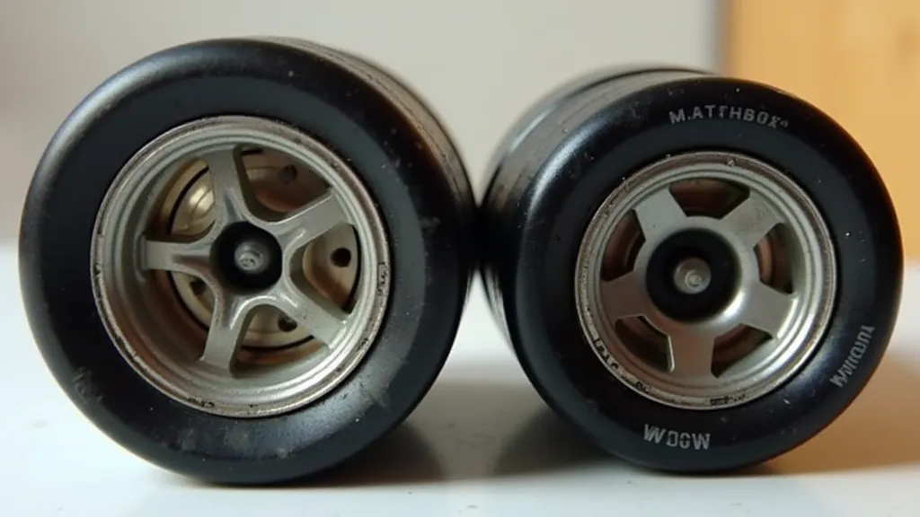 Comparison of slotted and split rim Matchbox wheels